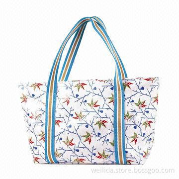 PVC Tote Bag with Full Print, Measures 35 x 13 x 30cm, OEM Services are Provided